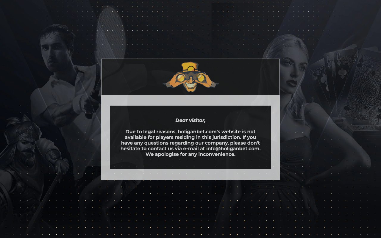 Interface bureau HoliganBet — casino en ligne France