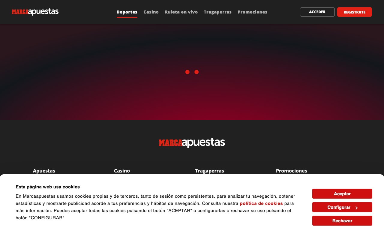 Interface bureau Marca Apuestas — bookmaker paris sportifs France