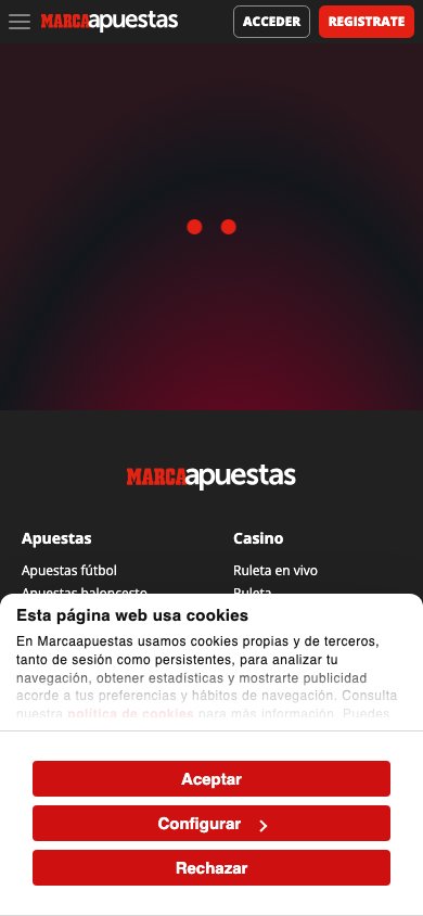 Interface mobile Marca Apuestas — application smartphone