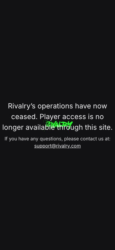 Interface mobile Rivalry — application smartphone