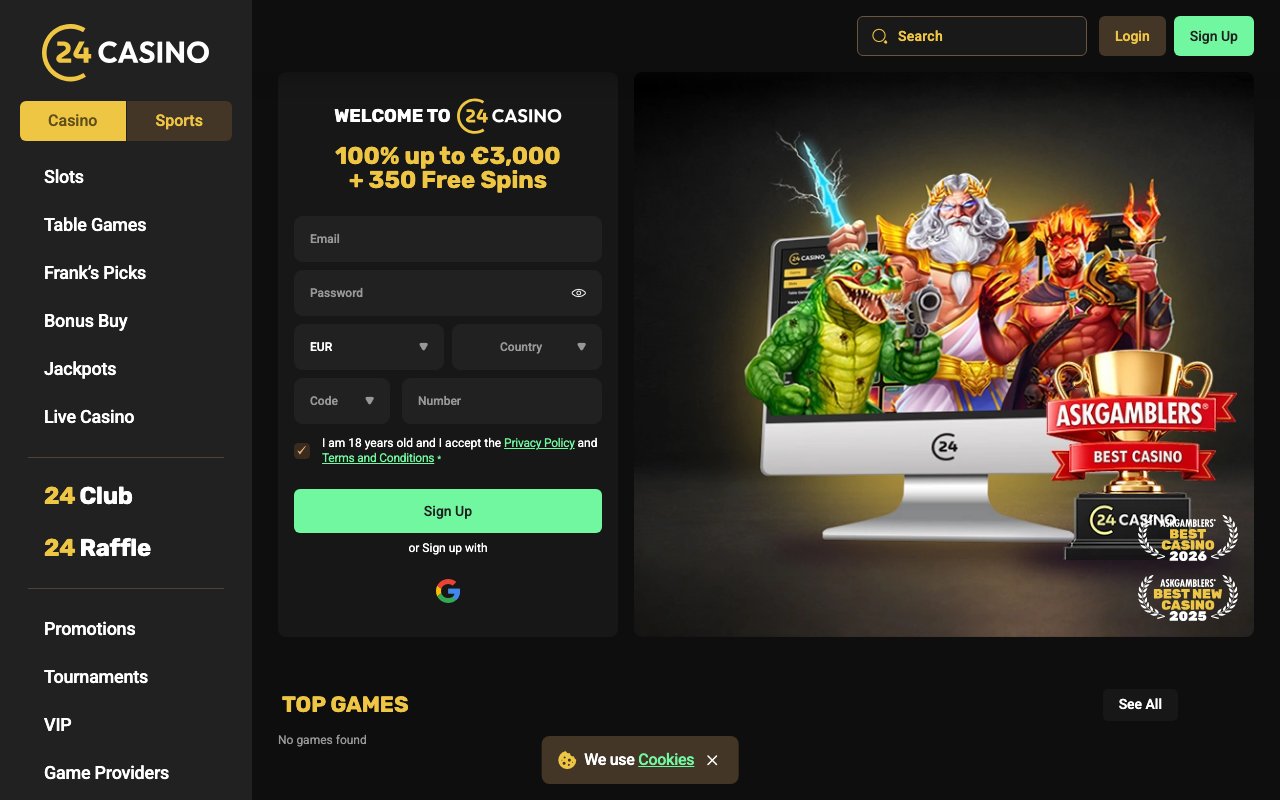 Interface bureau 24Casino — casino en ligne France