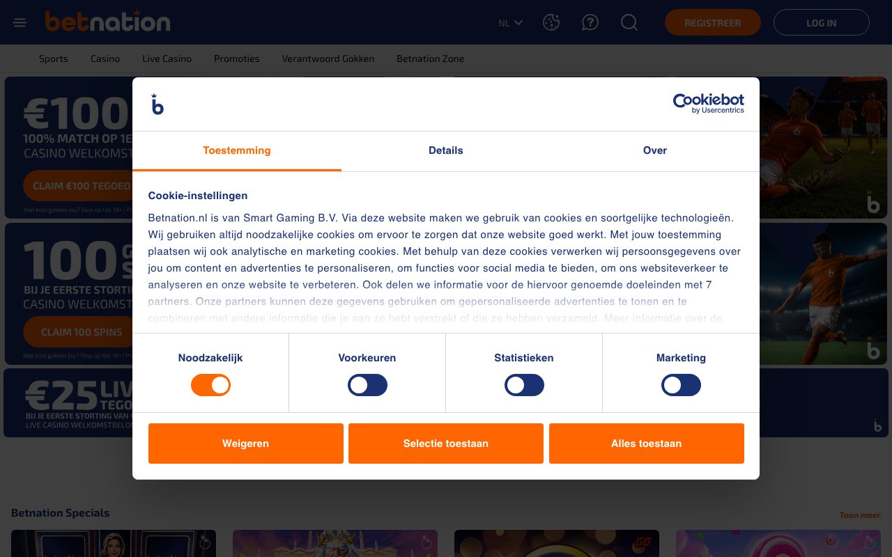 Interface bureau Betnation — bookmaker paris sportifs France