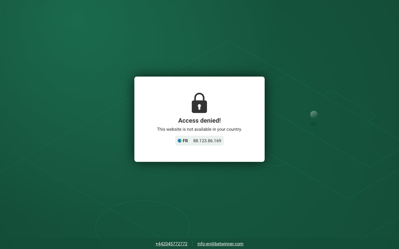 Interface bureau Betwinner — bookmaker paris sportifs France