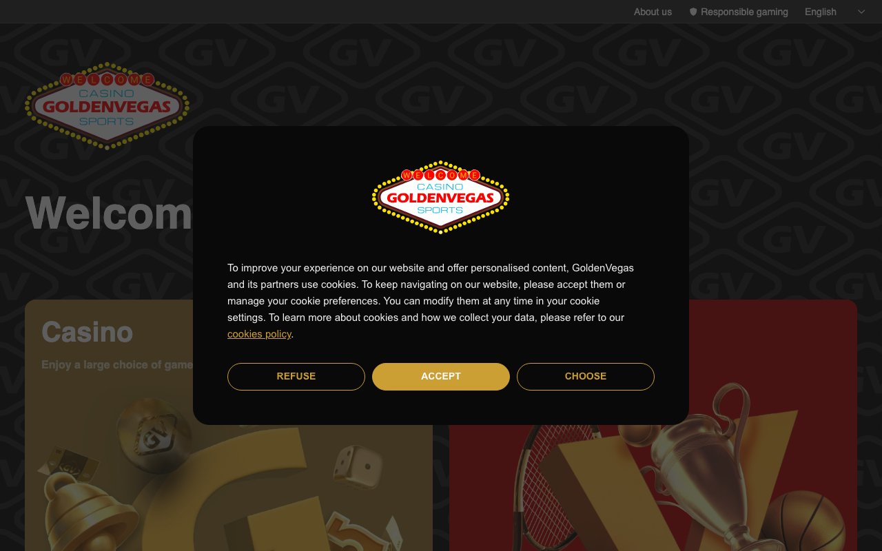 Interface bureau Golden Vegas — casino en ligne France