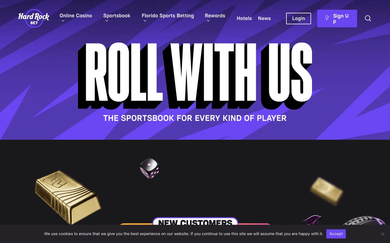 Interface bureau Hard Rock Bet — bookmaker paris sportifs France