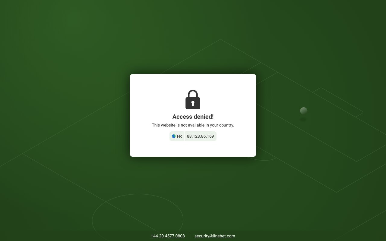 Interface bureau Linebet — casino en ligne France
