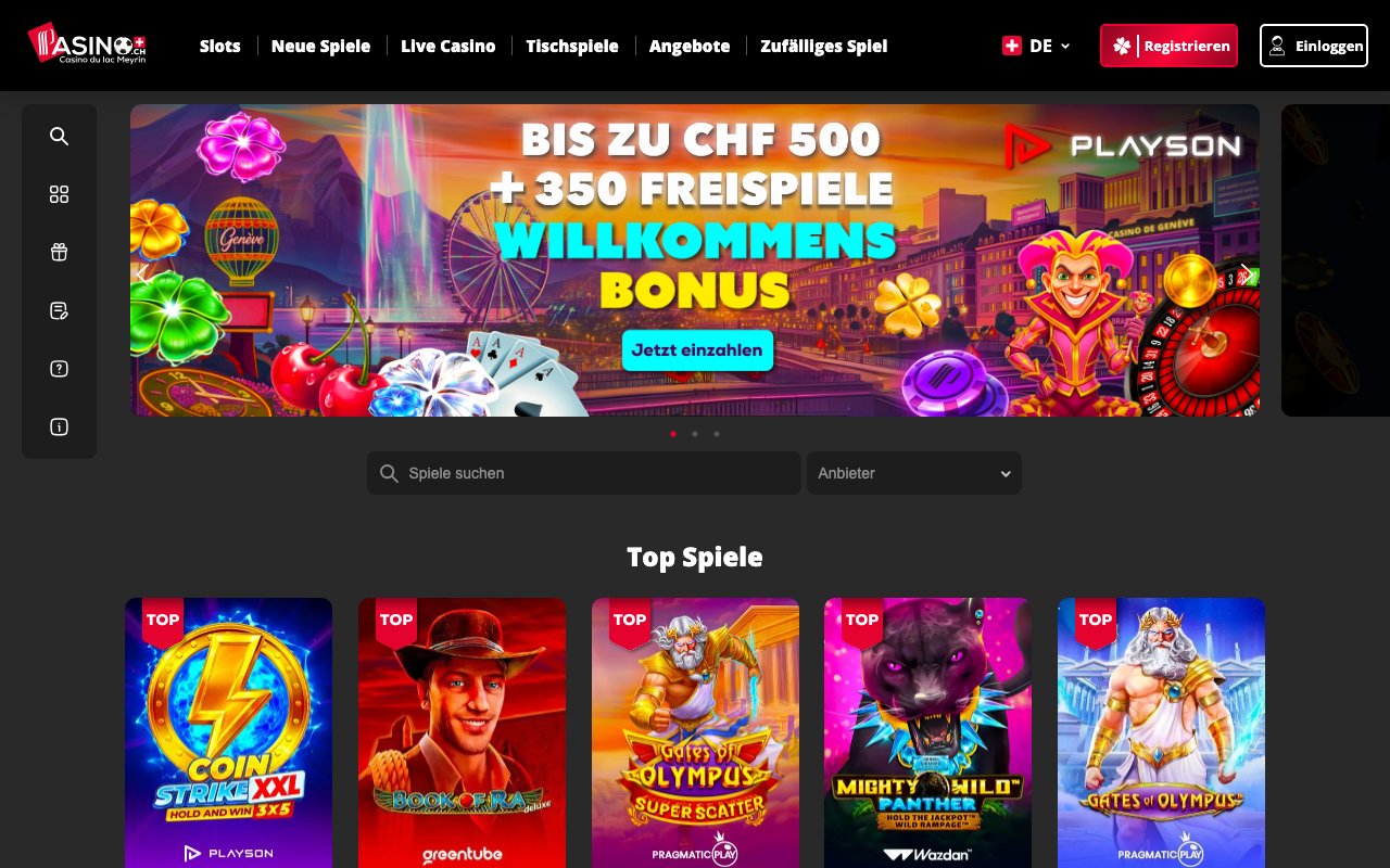 Interface bureau Pasino — casino en ligne France