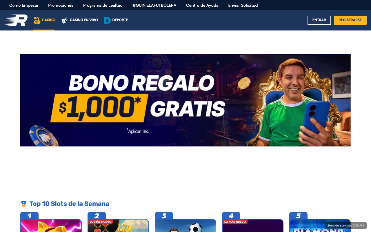 Interface bureau Rushbet — bookmaker paris sportifs France