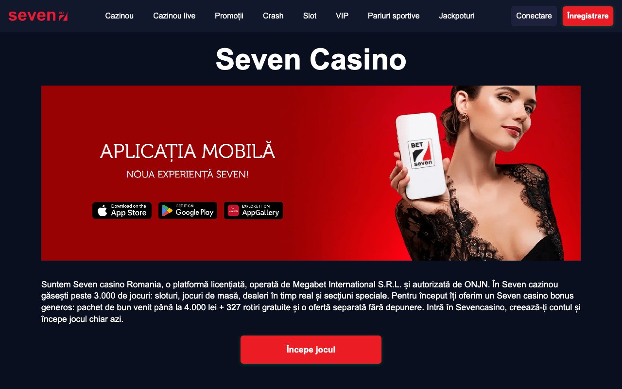 Interface bureau Seven Casino — casino en ligne France
