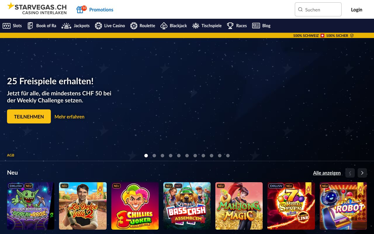 Interface bureau StarVegas — casino en ligne France