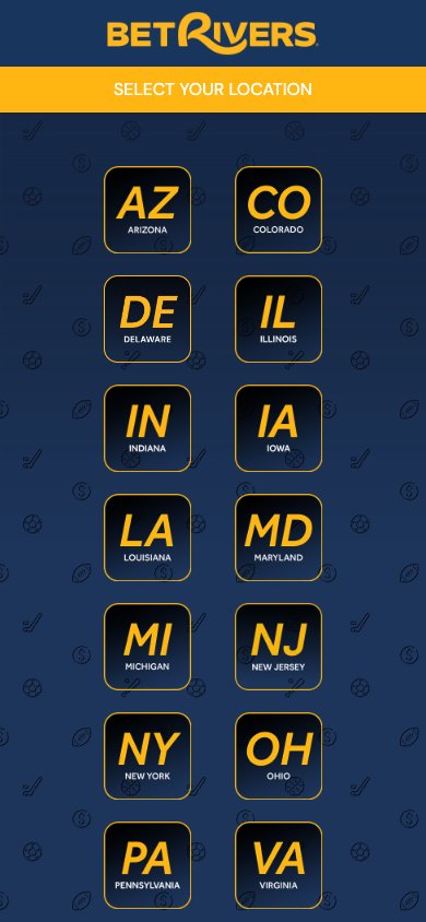 Interface mobile BetRivers — application smartphone