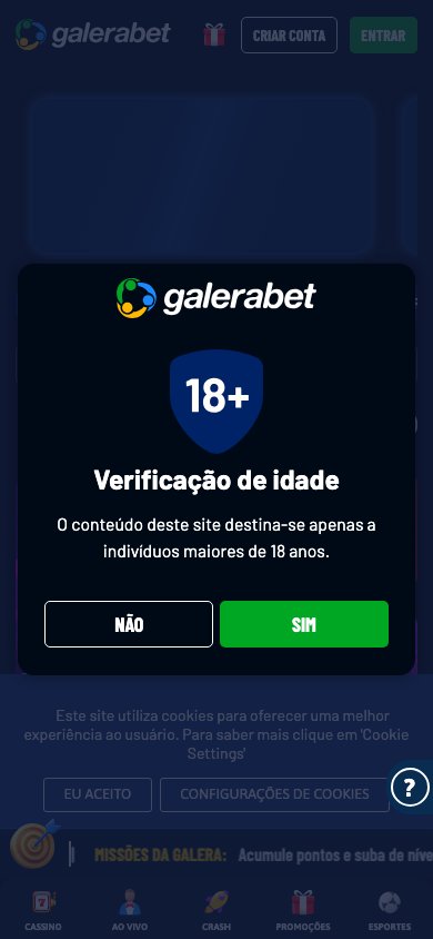 Interface mobile Galera.bet — version smartphone