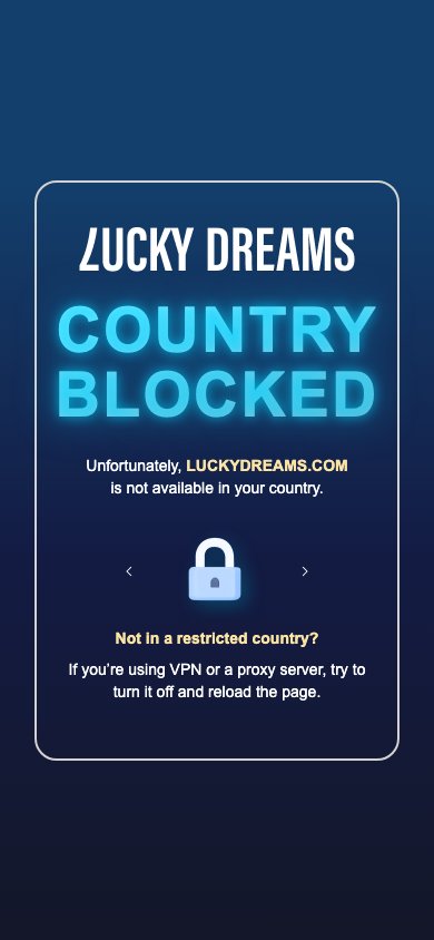 Interface mobile Lucky Dreams — version smartphone