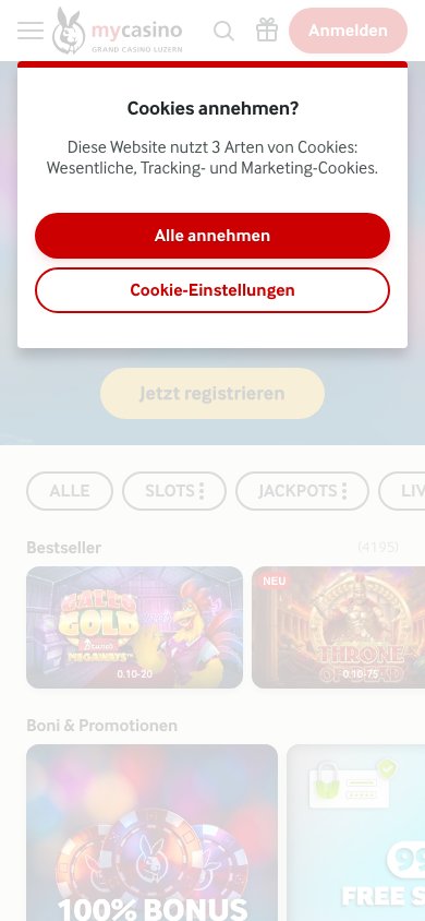Interface mobile mycasino — version smartphone